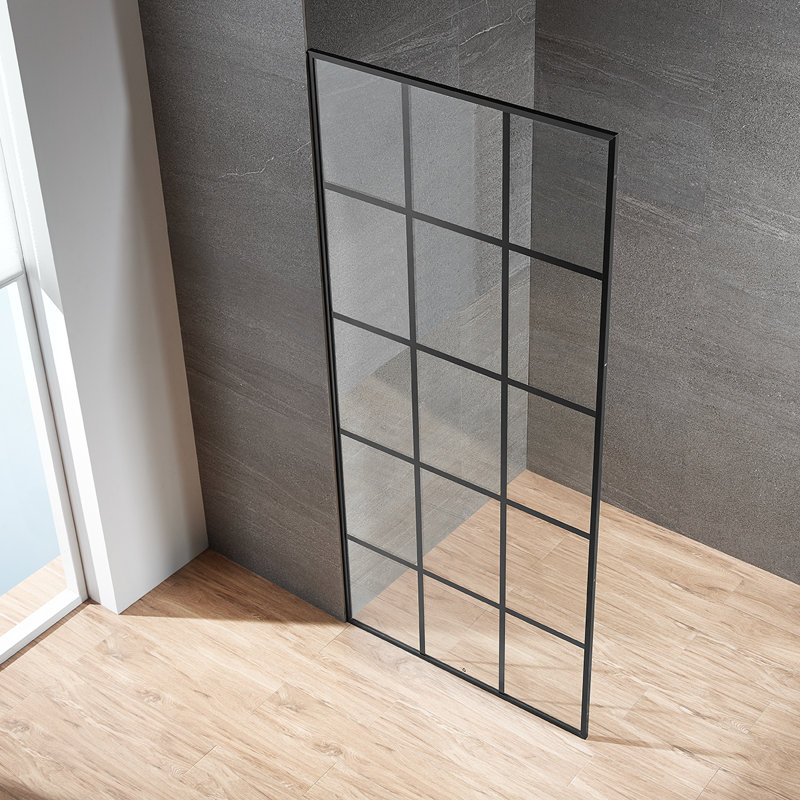 Cabine de douche rectangulaire réversible avec panneau fixe l 34 "x P 48" x H 74 "