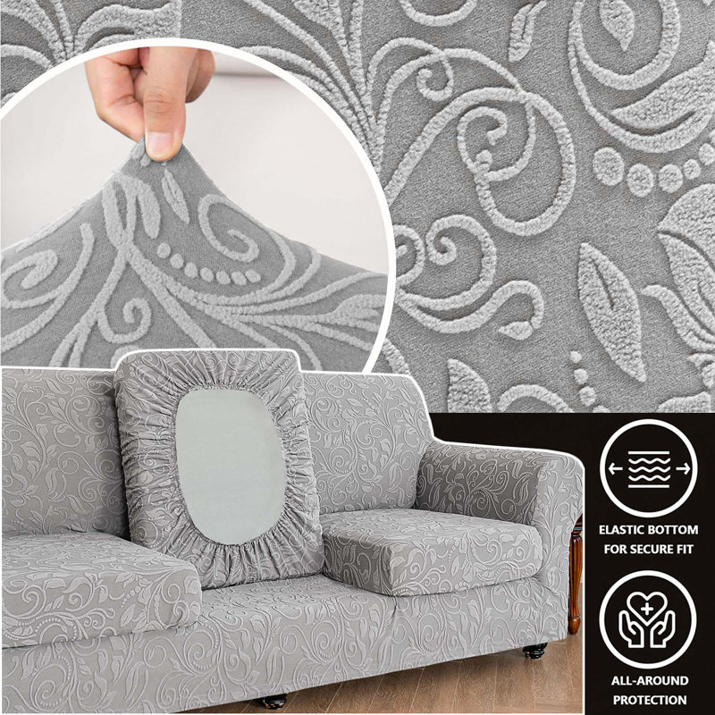 Housse de canapé modulaire en jacquard tricoté, housse extensible, housse de protection pour canapé 3 places avec housses de coussin à 3 sièges