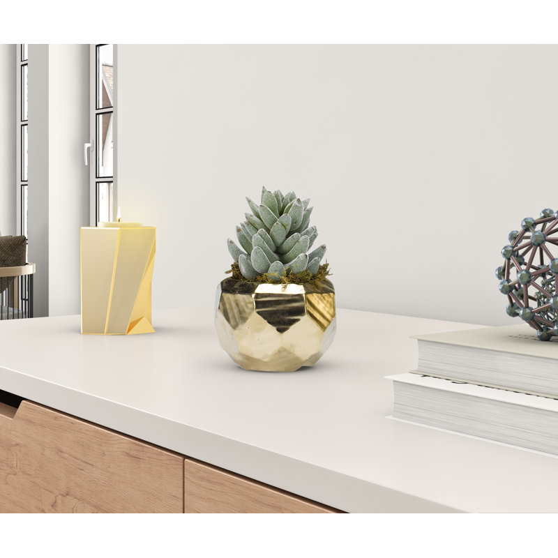6'' Faux Aloe Succulent in Ceramic Planter