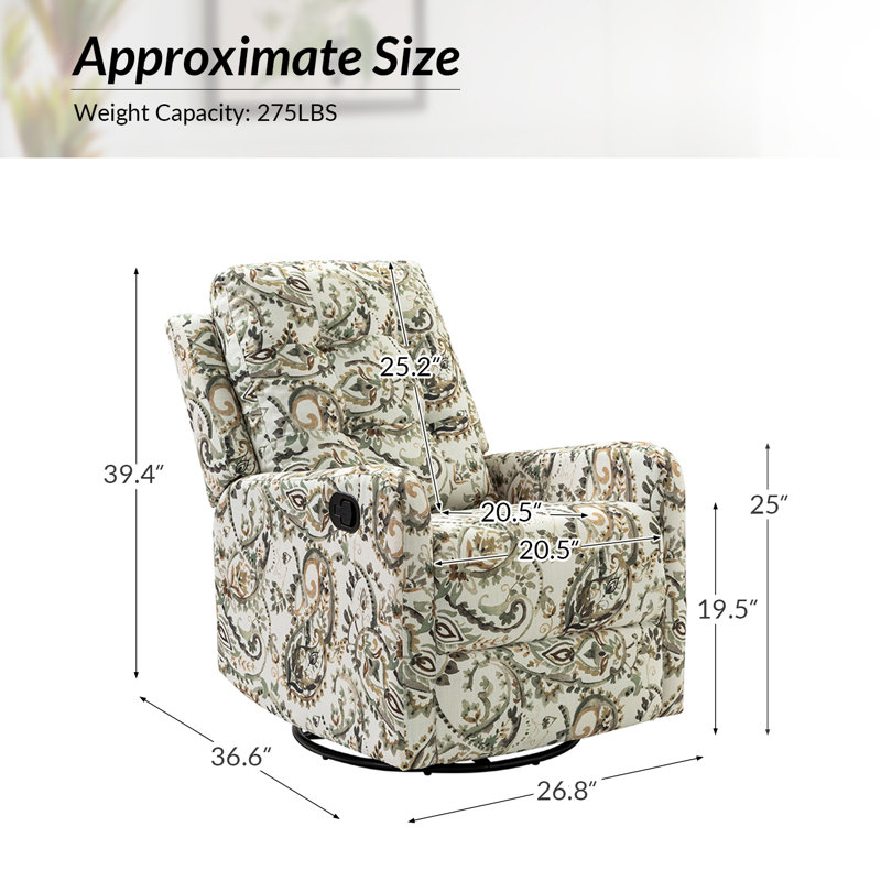 Fauteuil inclinable manuel berçant Salome, Polyester sauge