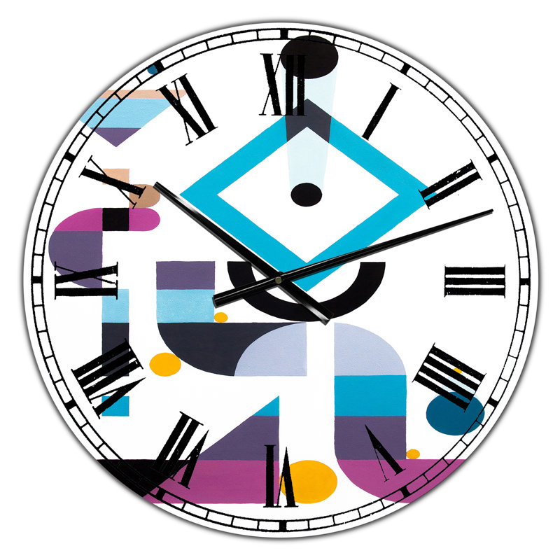 Blue Diamond Arrangement - Grande horloge murale Mid-Century, Petit