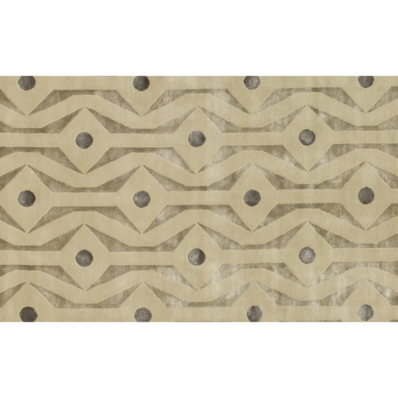 Geometric Area Rug in Brown/Gray, Rectangle 9' x 12'