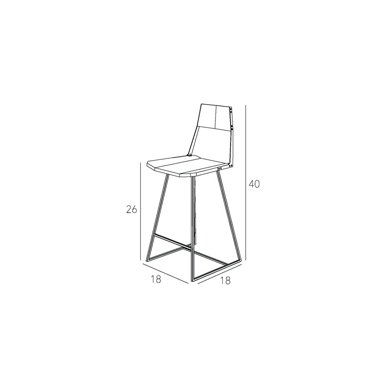 Tabouret de bar et de comptoir en bois massif, Noir, Tabouret de comptoir (assise de 26 po de hauteur)
