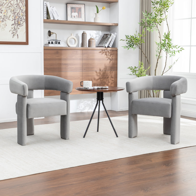 Chaise légère et luxueuse en velours, Gris