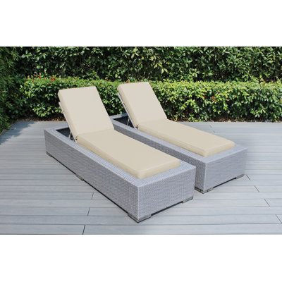 Chaise longue d'extérieur en osier Billyjo - sans assemblage