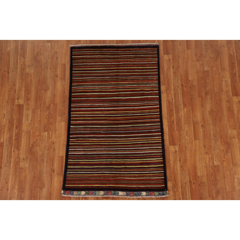 Striped Gabbeh  Modern Area Rug 3x5