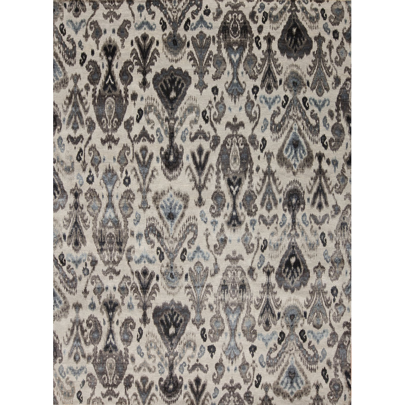 Jazz Hand Knotted Silk Area Rug, Rectangle 10' x 14'