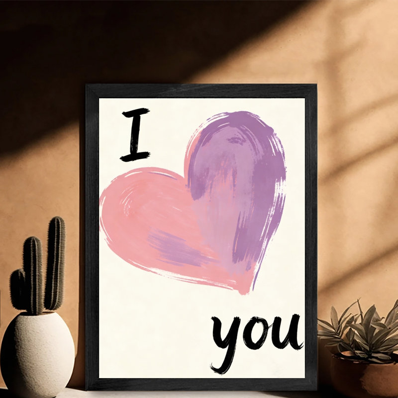 «I LOVE VOUS», art mural noir encadré rétro romantique, impressions sur le thème de la Saint-Valentin, H 17 po x l 13 po