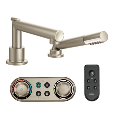 Garniture de robinet de baignoire romaine à fixation sur plateau avec pulvérisation latérale optionnelle Arris