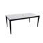 Table de salle à manger moderne et durable avec structure en aluminium, design en marbre grec pour patio