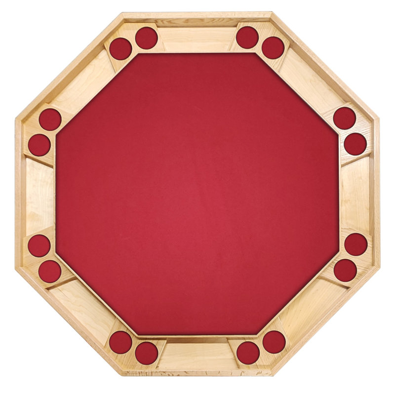 Table de poker 52 po 52 pieds, Naturel, Feutre bourgogne