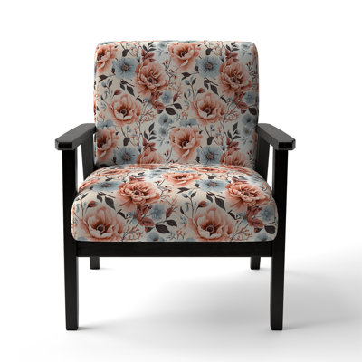 Chaise avec accoudoirs rembourrée et rétro rose
