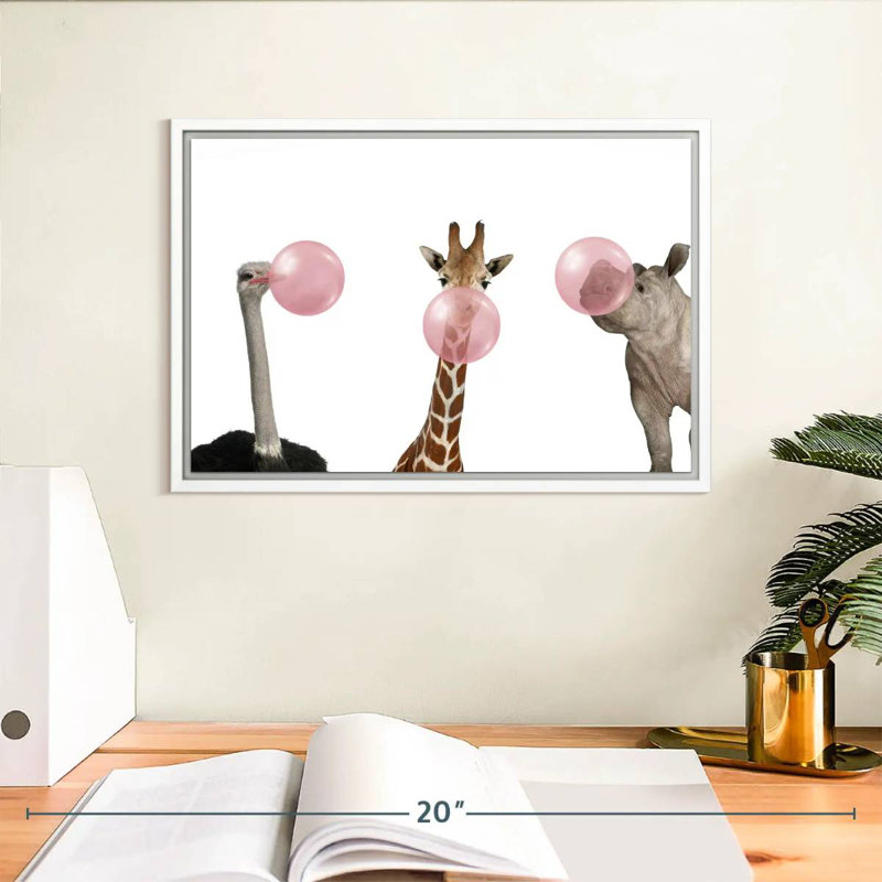 Drôles d'animaux, Cadre flottant blanc, 13 po x 9 po