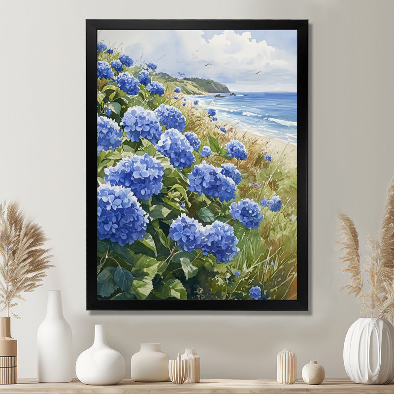 Ayaah - Floral Wall Art Prints, H 32 po x l 24 po, Noir, noir, noir, noir, Reproduction encadrée d'une seule photo