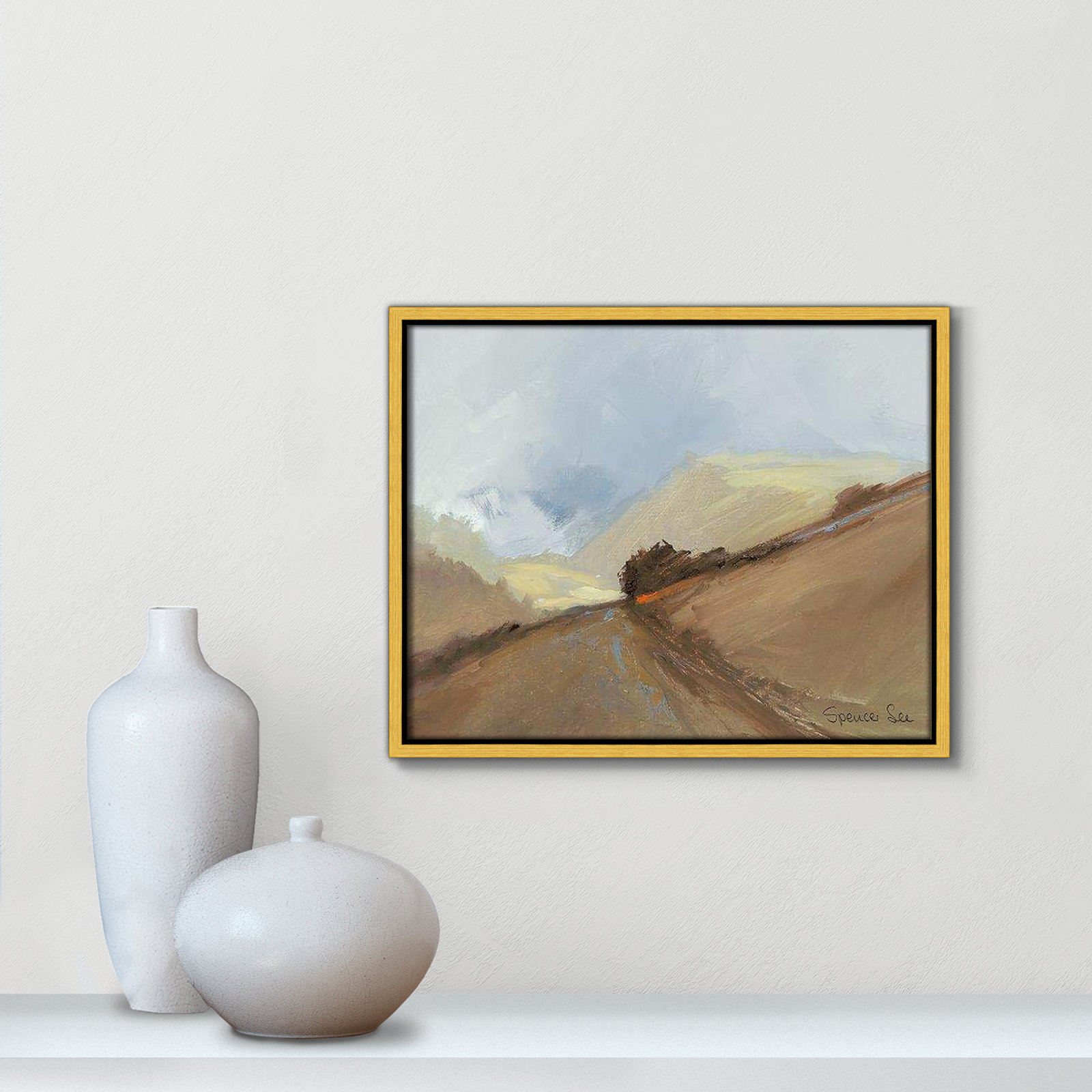 Heaven And Earth II by Spencer Lee, 12.5'' H x 15.5'' W x 2'' D, Gold Framed