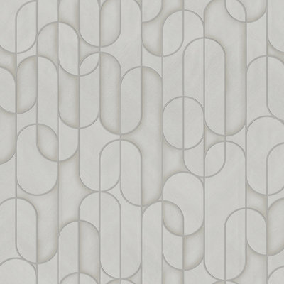 Papier peint velours à formes géométriques floquées