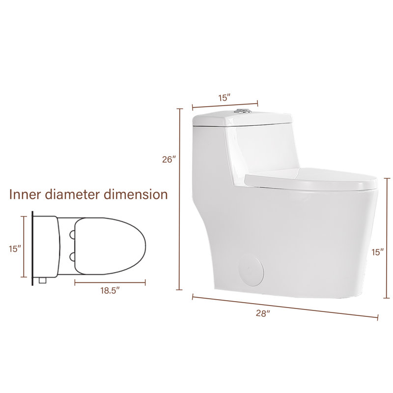 Toilette allongée une pièce 1,6 GPF (siège inclus)