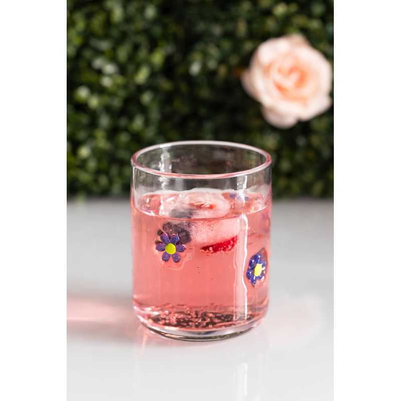 Ensemble de 4 verres à fleurs assortis