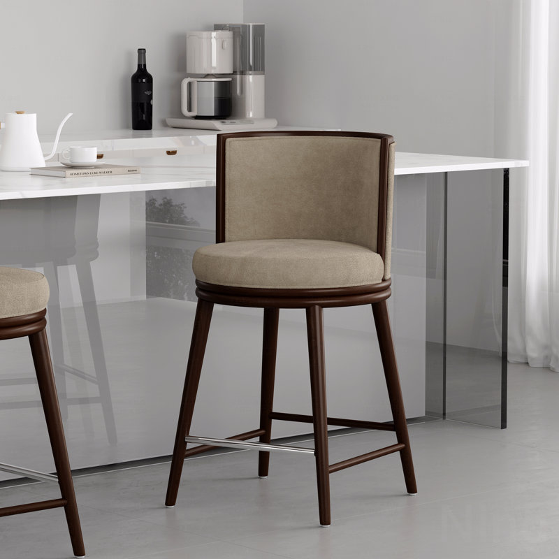 Tabouret de comptoir, Brun, 37.6" H x 20.9" W x 21.7" D
