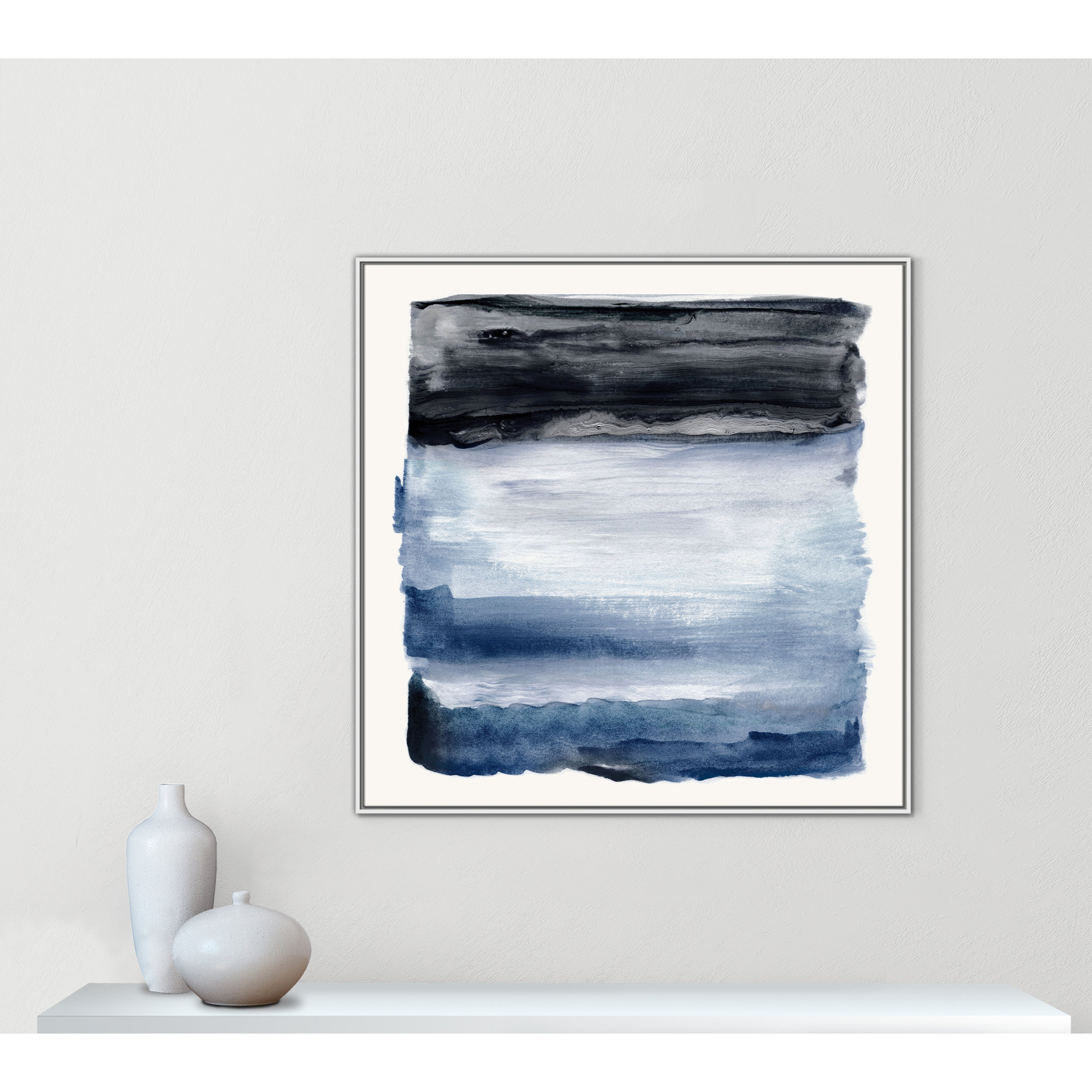 Navy Sky I Print by Nan, 46.5" H x 46.5" W, White