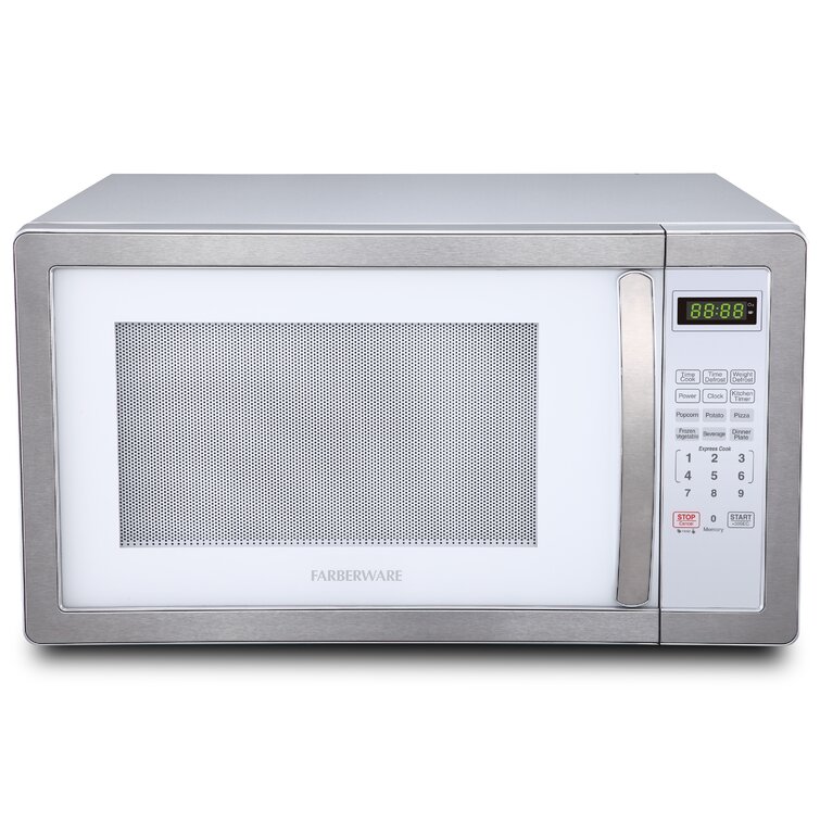  Farberware Countertop Microwave Oven 1000 Watts, 1.1 cu ft -  With LED Lighting and Child Lock - Perfect for Apartments and Dorms - Easy  Clean Grey Interior, Stainless Steel: Home & Kitchen