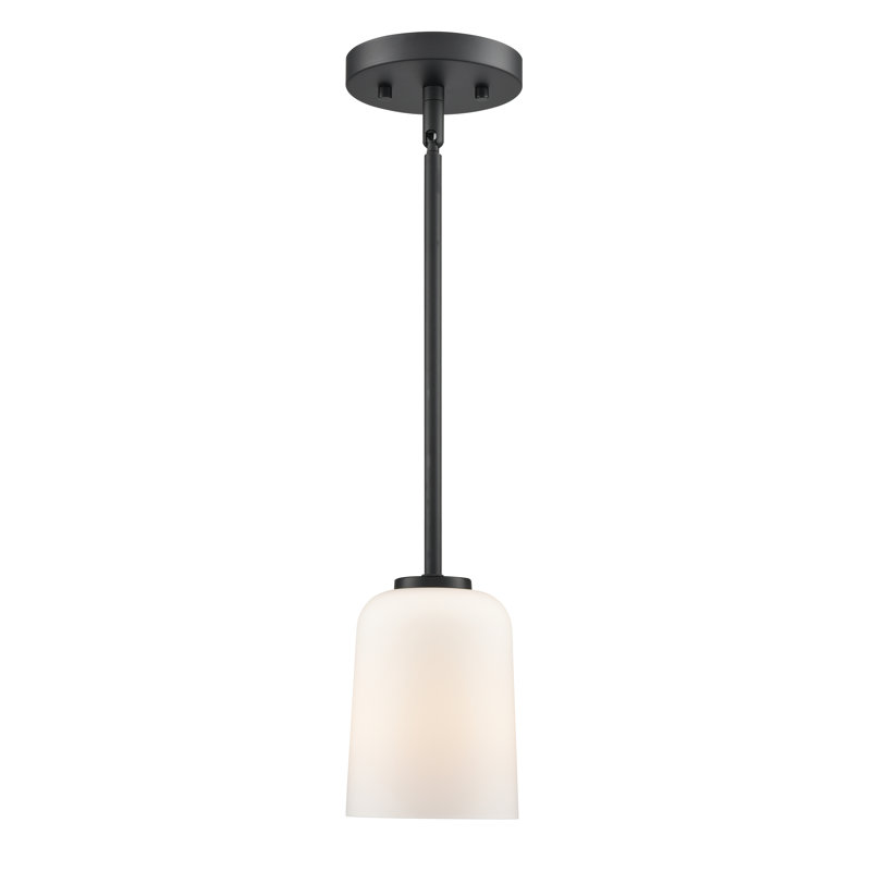 Luminaire suspendu 1 lumière Laphia, H 6,5 po x l 5 po x P 5 po, Noir mat