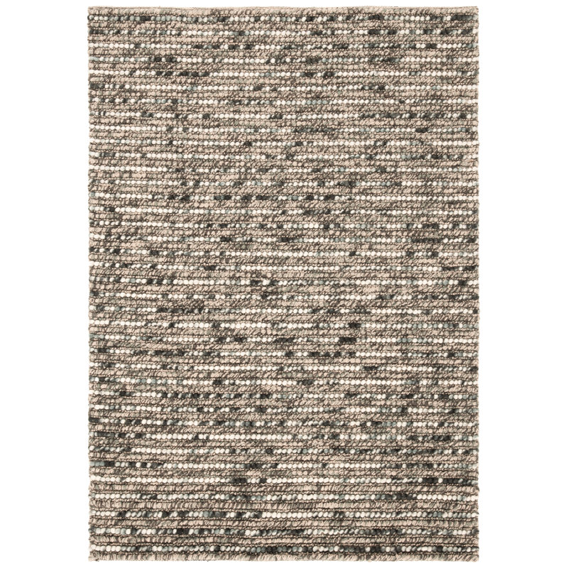Ferrera Abstract Hand-Knotted Blue/Brown Area Rug, Rectangle 4' x 6'