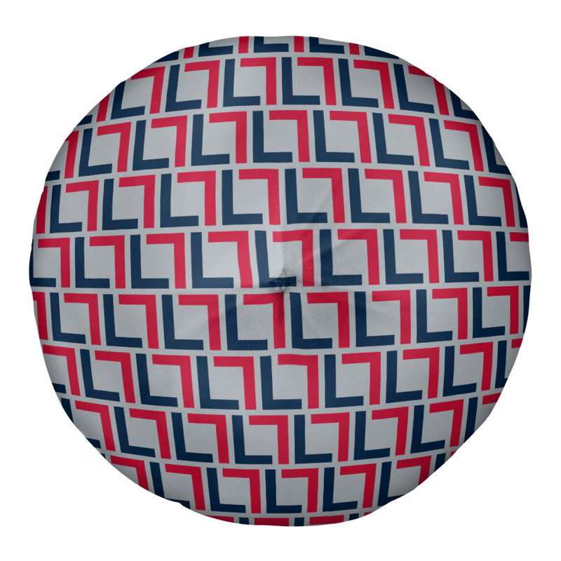 Housse de coussin rond et insert New England Throwback Football Luxury, Bleu nautique / blanc / argent nouveau siècle