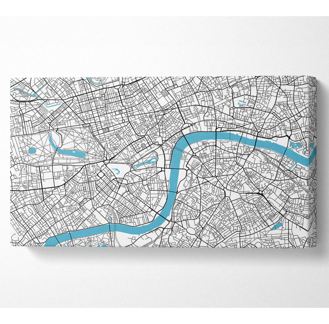 Analiyah The Map Of London Thames 1 - Leinwanddrucke auf Wrapped Canvas