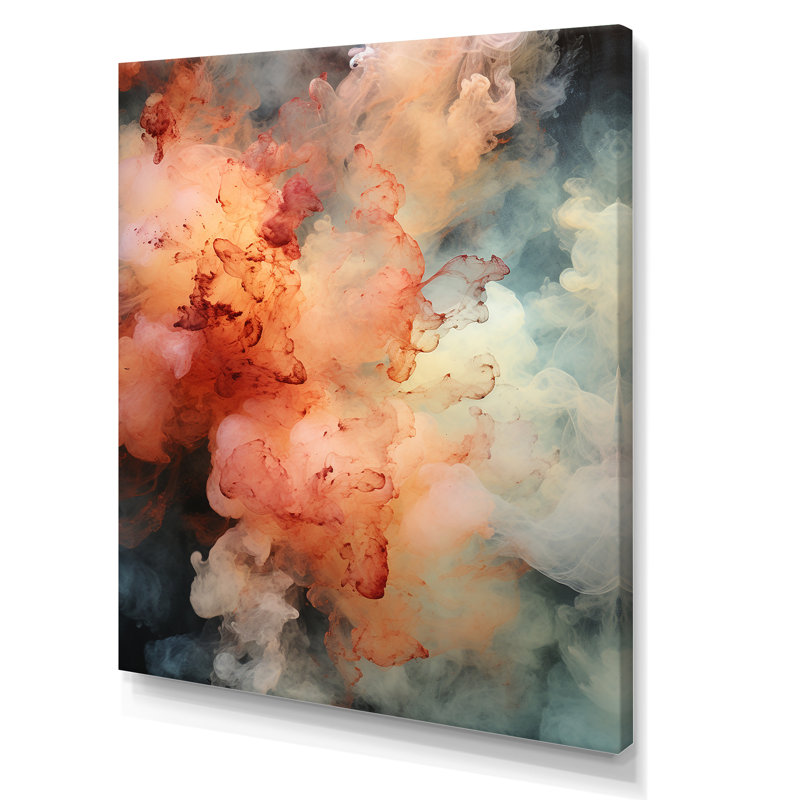 Au-delà de la fumée - limites, Toile tendue, H 32 po x l 16 po x P 1 po