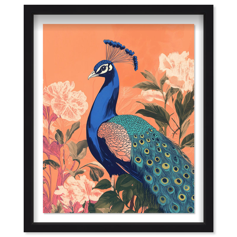Peacock Garden Dance Canvas Animals Print by Oliver Gal, 31.5"H x 25.5"W, Black Frame