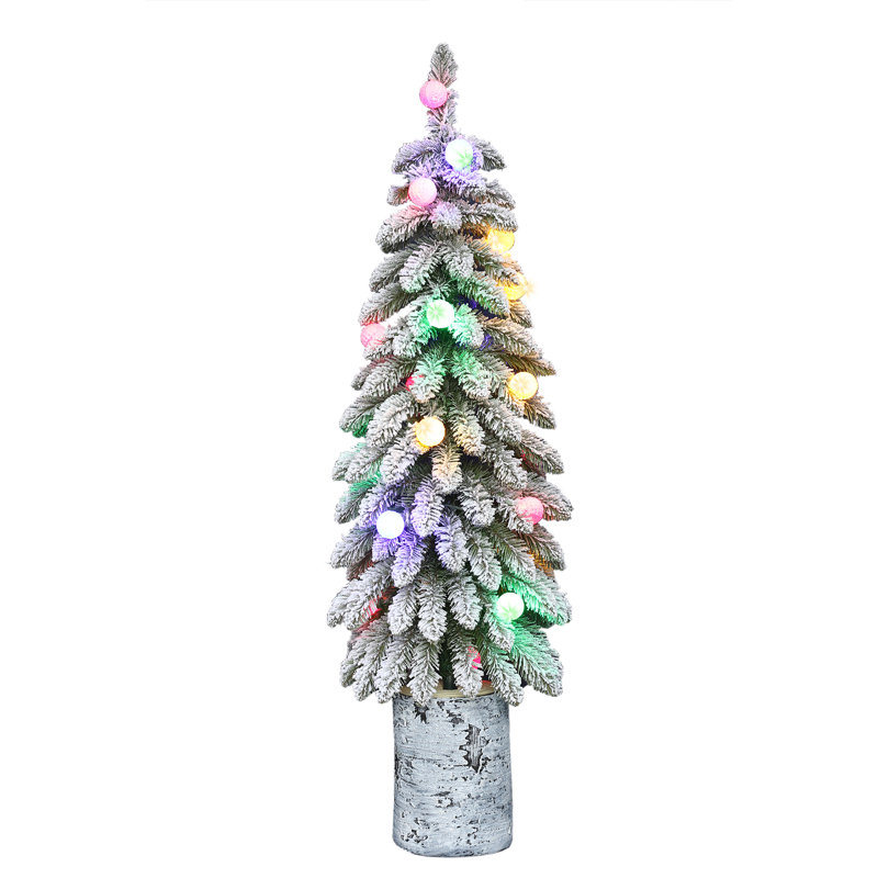 4' Lighted Pine Christmas Tree