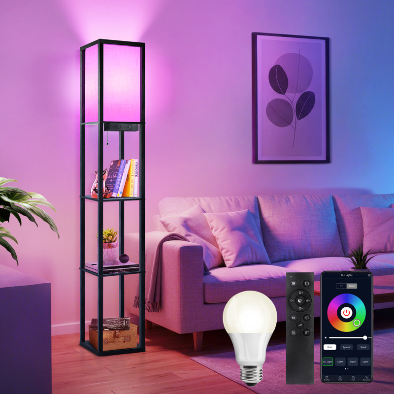160cm Black Tray Table Floor Lamp