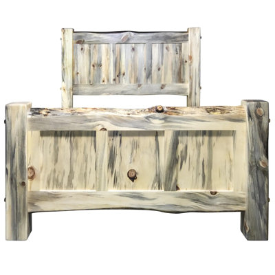 Big Sky Collection Live Edge Panel Bed, Twin w/ Natural Clear Lacquer Finish
