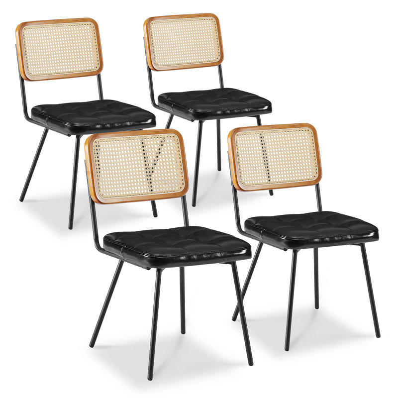 Chaise d'appoint de salle à manger rembourrée Bowens, Noir