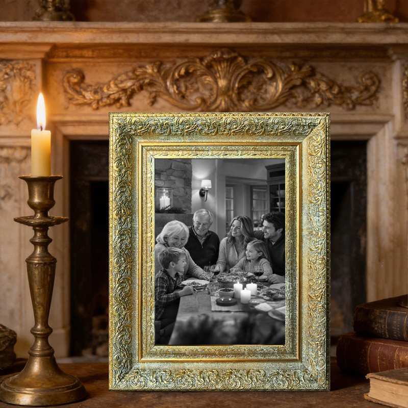 Cadre 3 pièces doré antique pour photos et cadeaux de Noël 5 po x 7 po, Antique Gold, 3, 5" W x 7" H