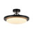 Simple Round Black Led Semi Flush Mount With Acrylic Shade