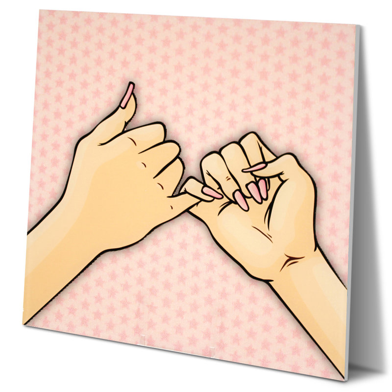 Décoration murale Pinky Promise, H 16 po x l 16 po x P 0,2 po