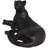 Black Polyresin Leopard Laying Decorative Sculpture
