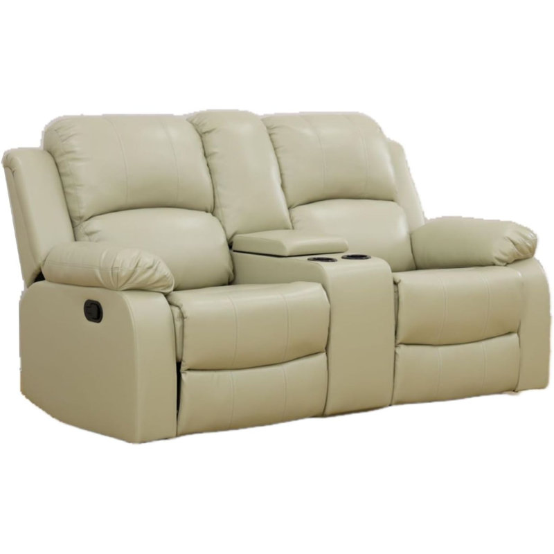 Larain Recliner, Beige Cotton Blend