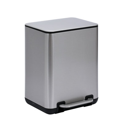 6 Liter / 1.58 Gallon Rectangle Step On and Slow Close Trash Can with Plastic Inner Buckets