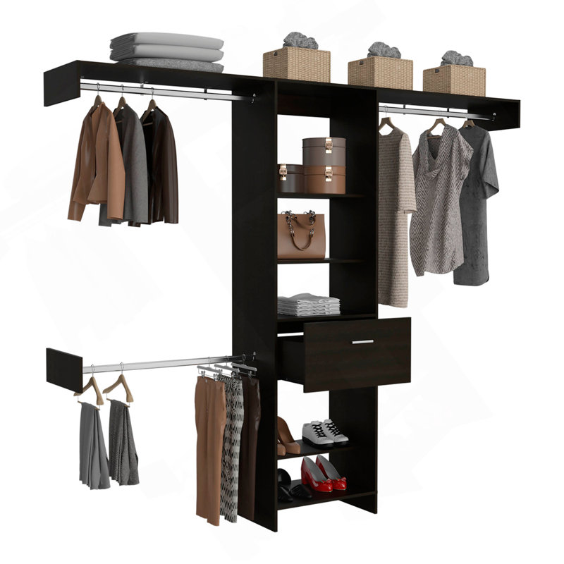 250 Closet System British, Bedroom, Black, Black