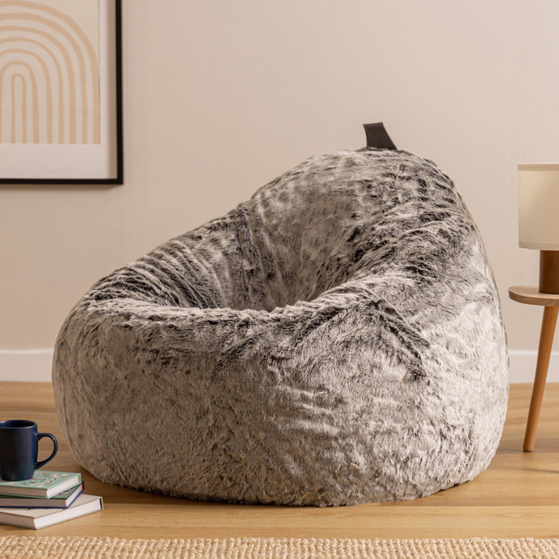 icon Cocoon Faux Fur Bean Bag, Grey
