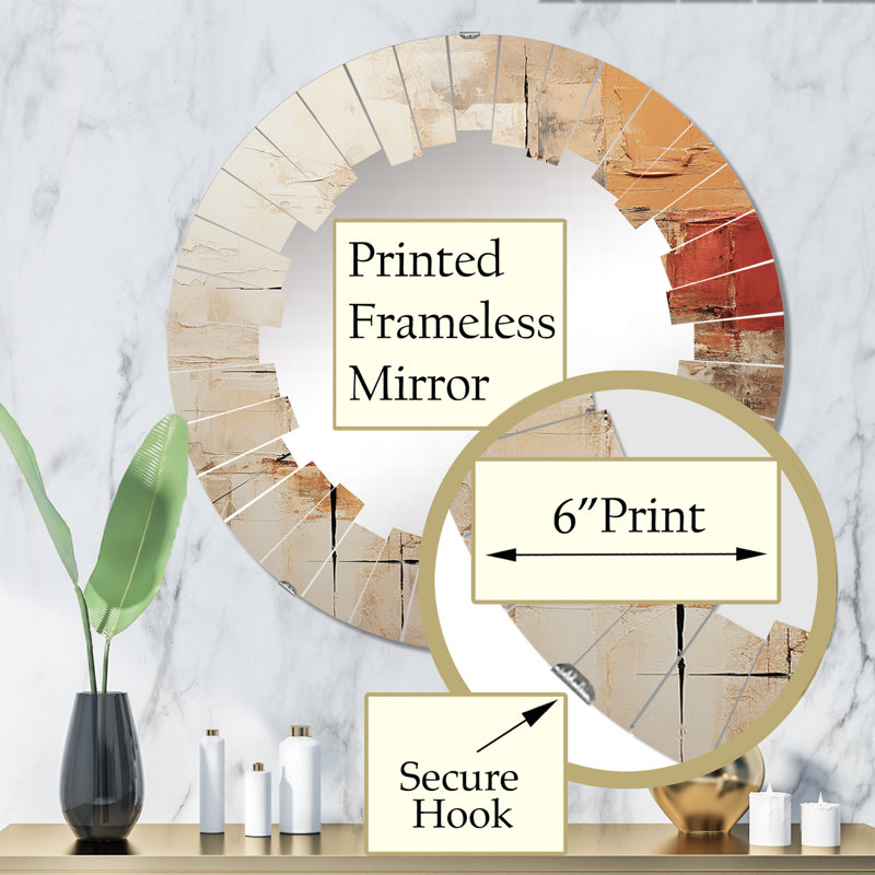 Mazzariello - Miroir mural moderne rond, 32 po x 32 po
