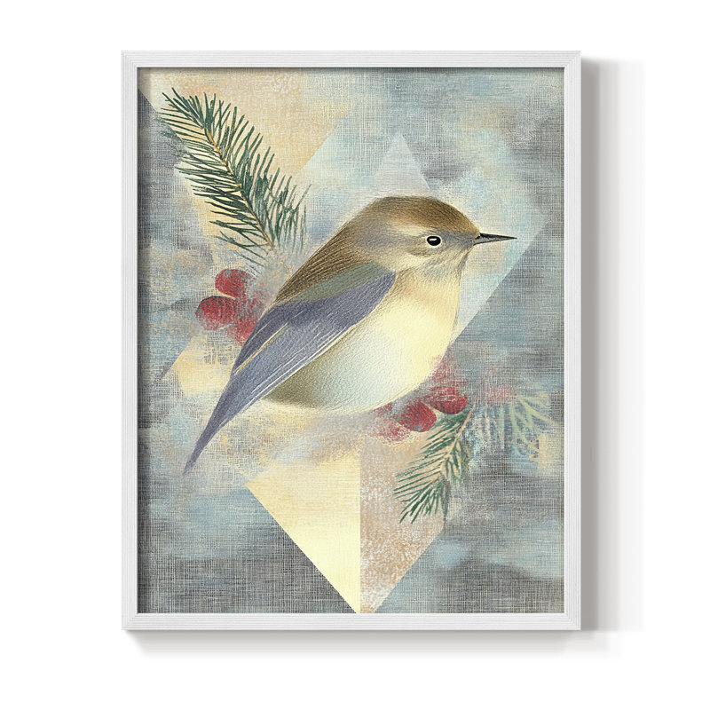 «Christmas Holiday», art encadré CLxxx - bois massif, H 21 po x l 17 po, Blanc