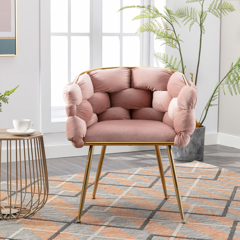 Hummera Upholstered Accent Chair, Gray Velvet, 1