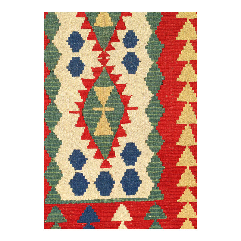 Tapis rouge à tissage plat unique 3 pi 9 po x 5 pi 9 po Herberts