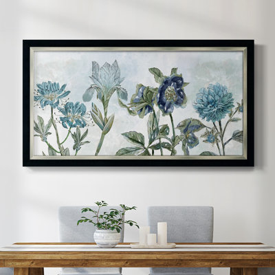 Rétro nuances de bleu - reproduction d'un cadre photo sur toile