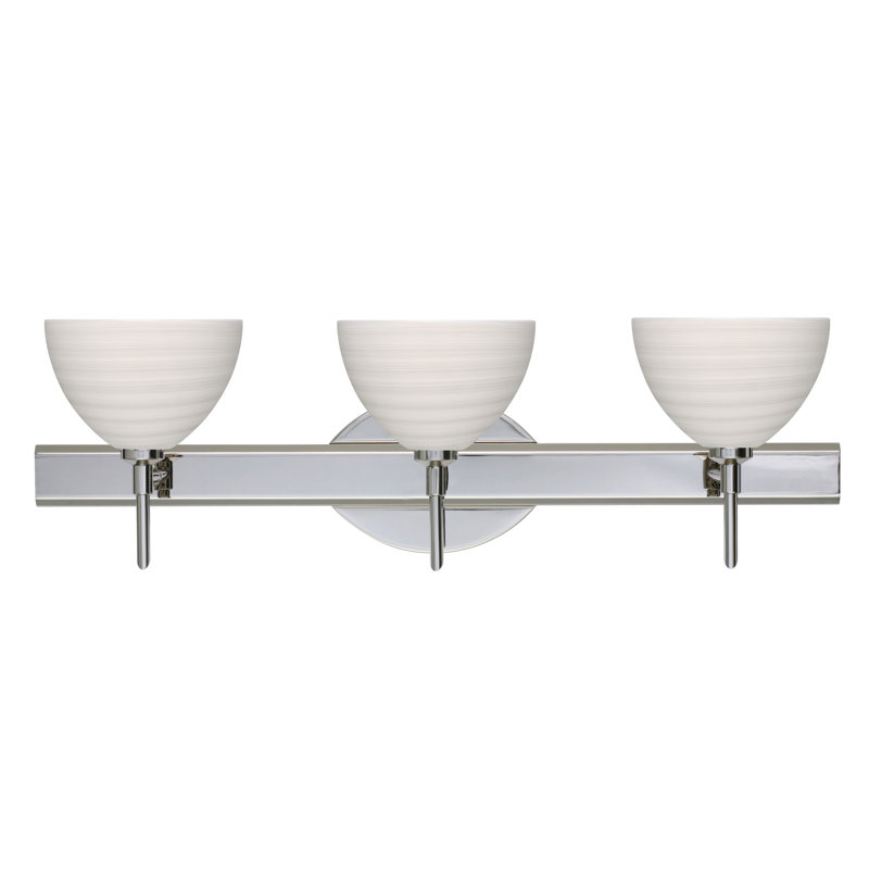 Éclairage pour salle de bain 3 lumières Undis, Nickel satiné, Craie, DEL