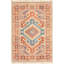 Tapis décoratif crème en laine de conception unique 6 pi 6 po x 9 pi 5 po noué à la main